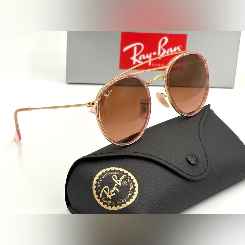 Ray-Ban Rb3648 Marshal 9070/51 Gold Gradient Brown 51mm Double Bridge - Picture 2 of 15